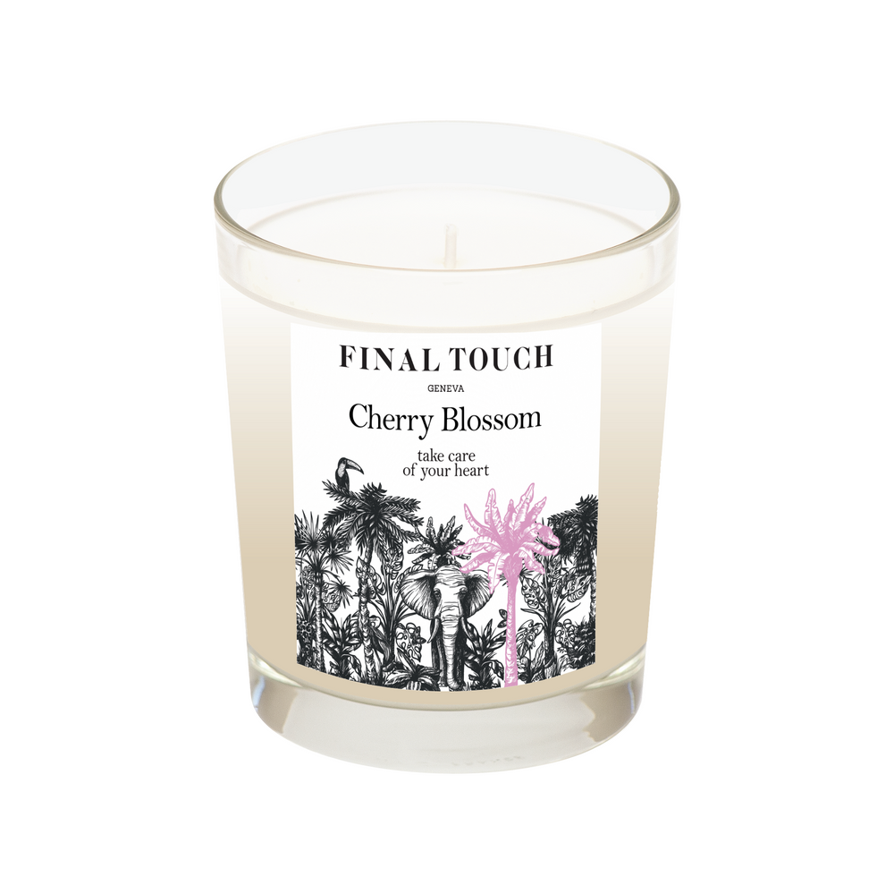 Final Touch scented candle in Cherry Blossom - take care of your heart