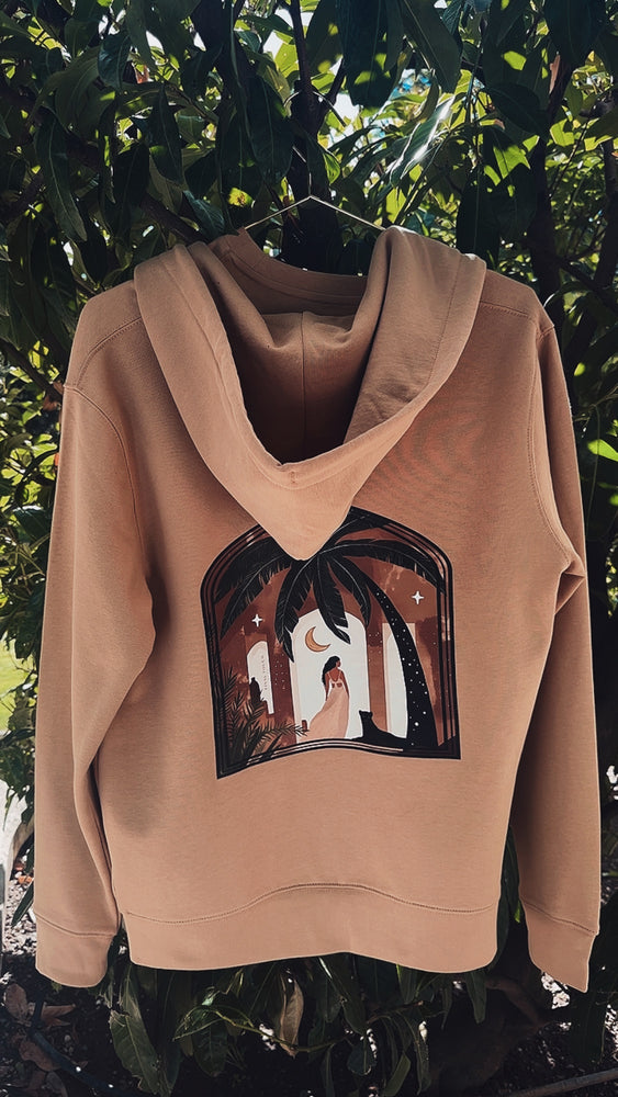 New ! “Another day in paradise“ - Organic zip hoodie in natural raw and latte