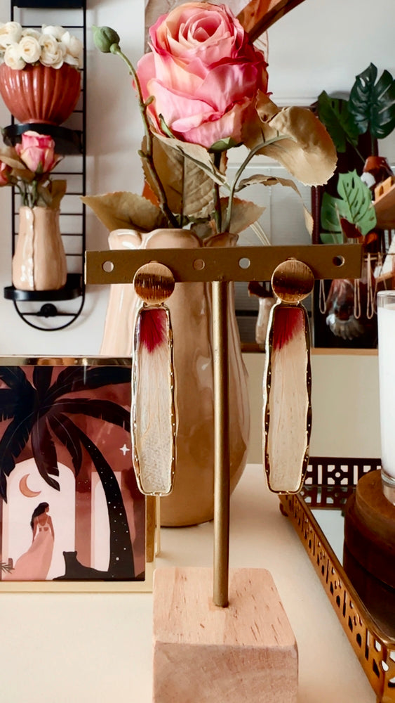 New ! Eternal bloom earrings with soft yellow hibiscus petals inside