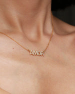 New ! AMOR necklace with zirconia stones