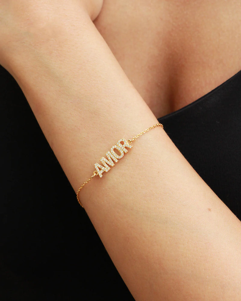 New ! AMOR bracelet with zirconia stones