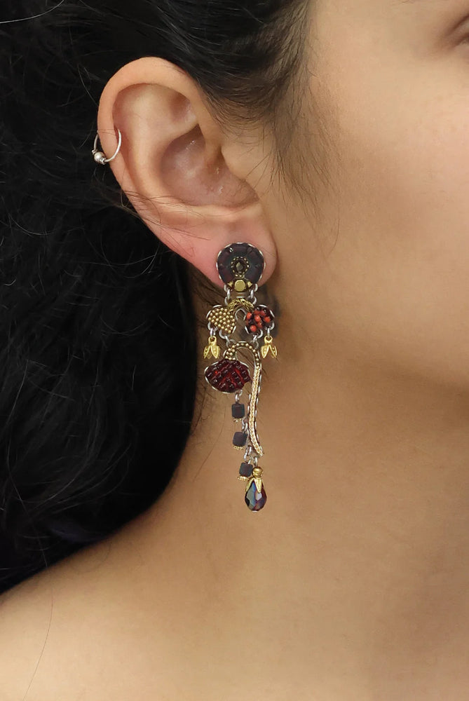 New ! Ayala Bar Noble Wine Velvet and Vines earrings