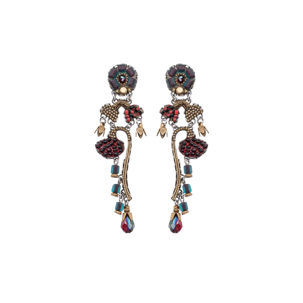 New ! Ayala Bar Noble Wine Velvet and Vines earrings