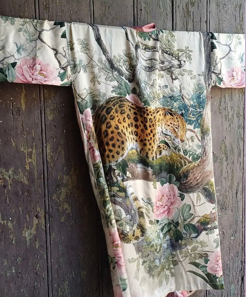 New ! Pink Leopard Kimono