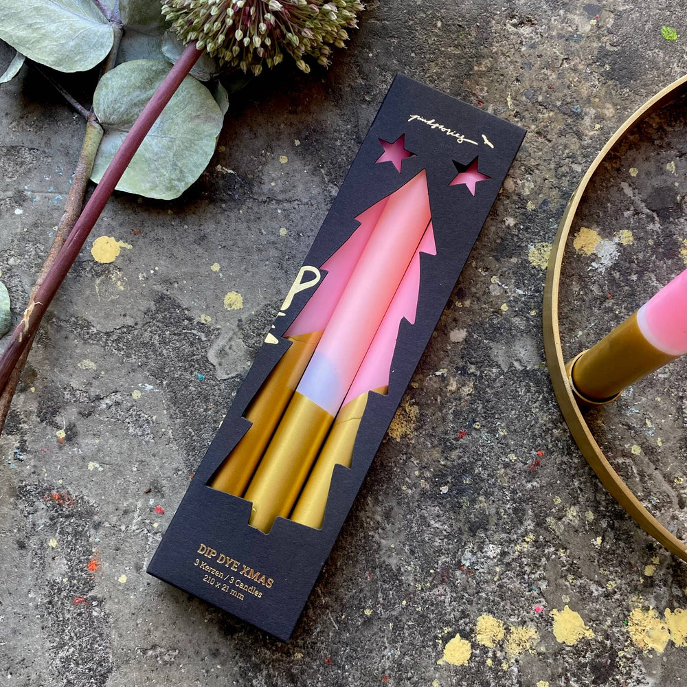 New ! Dip Dye X-mas *Cosy Blush* candles